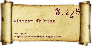 Wittner Írisz névjegykártya